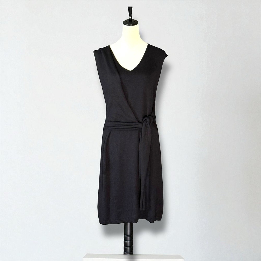 Peruvian Connection Harbour Island Black Silk Blend Sweater‎ Dress Medium